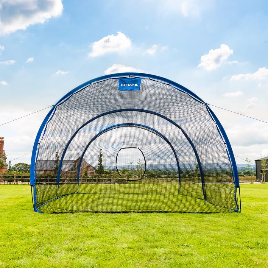 FORZA Pop-Up Baseball Batting Cage | Portable, Fiberglass Frame with Polyester Netting, Instant Setup for Anywhere Practice | Multiple Size Options, Includes Carry Bag - size: 60ft, style: Fully Enclosed