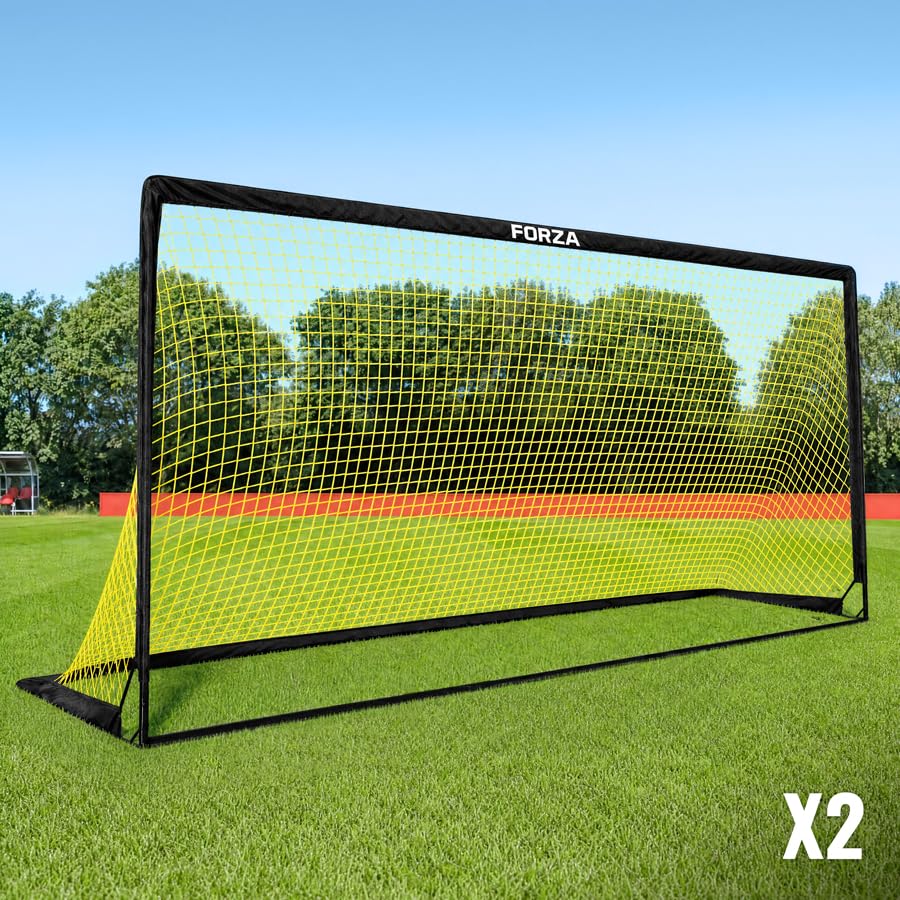 FORZA Square Pop-Up Soccer Goal [6 Sizes] | Portable Goal Posts for Kids Shooting Practice - Pop-Up in Minutes | Single or Pair of Goals - size: 12ft x 6ft, style: Pair