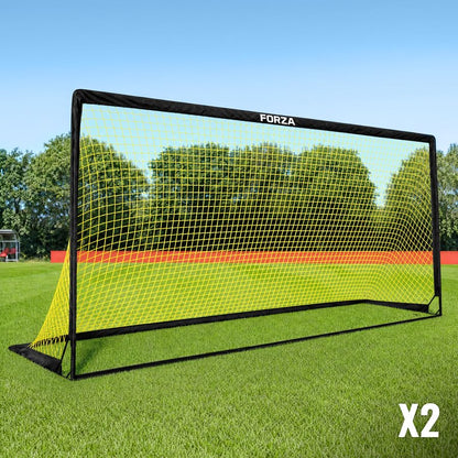 FORZA Square Pop-Up Soccer Goal [6 Sizes] | Portable Goal Posts for Kids Shooting Practice - Pop-Up in Minutes | Single or Pair of Goals - size: 12ft x 6ft, style: Pair