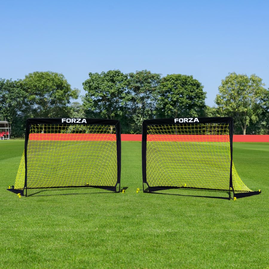 FORZA Square Pop-Up Soccer Goal [6 Sizes] | Portable Goal Posts for Kids Shooting Practice - Pop-Up in Minutes | Single or Pair of Goals - size: 4ft x 3ft, style: Pair