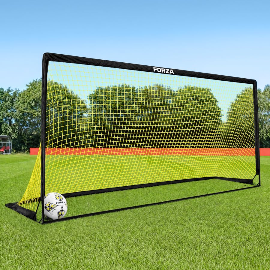 FORZA Square Pop-Up Soccer Goal [6 Sizes] | Portable Goal Posts for Kids Shooting Practice - Pop-Up in Minutes | Single or Pair of Goals - size: 12ft x 6ft, style: Single