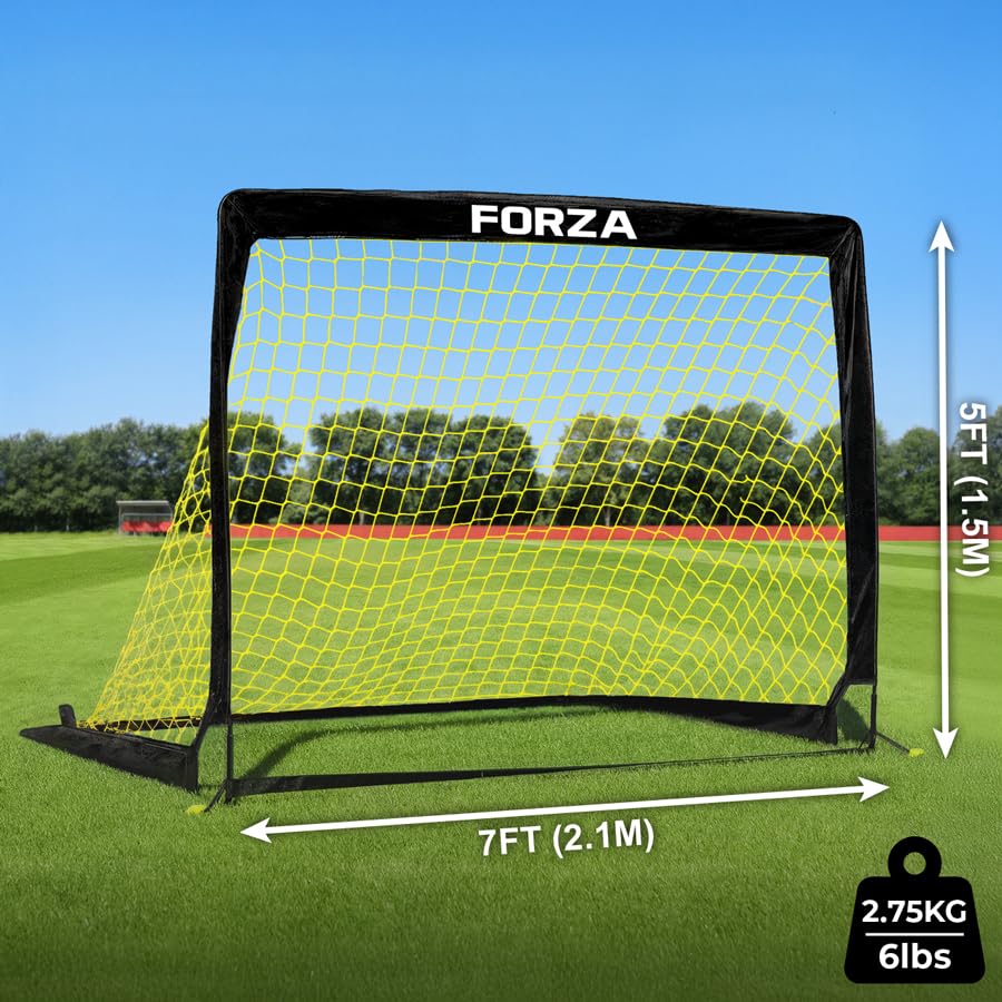 FORZA Square Pop-Up Soccer Goal [6 Sizes] | Portable Goal Posts for Kids Shooting Practice - Pop-Up in Minutes | Single or Pair of Goals - size: 7ft x 5ft, style: Pair