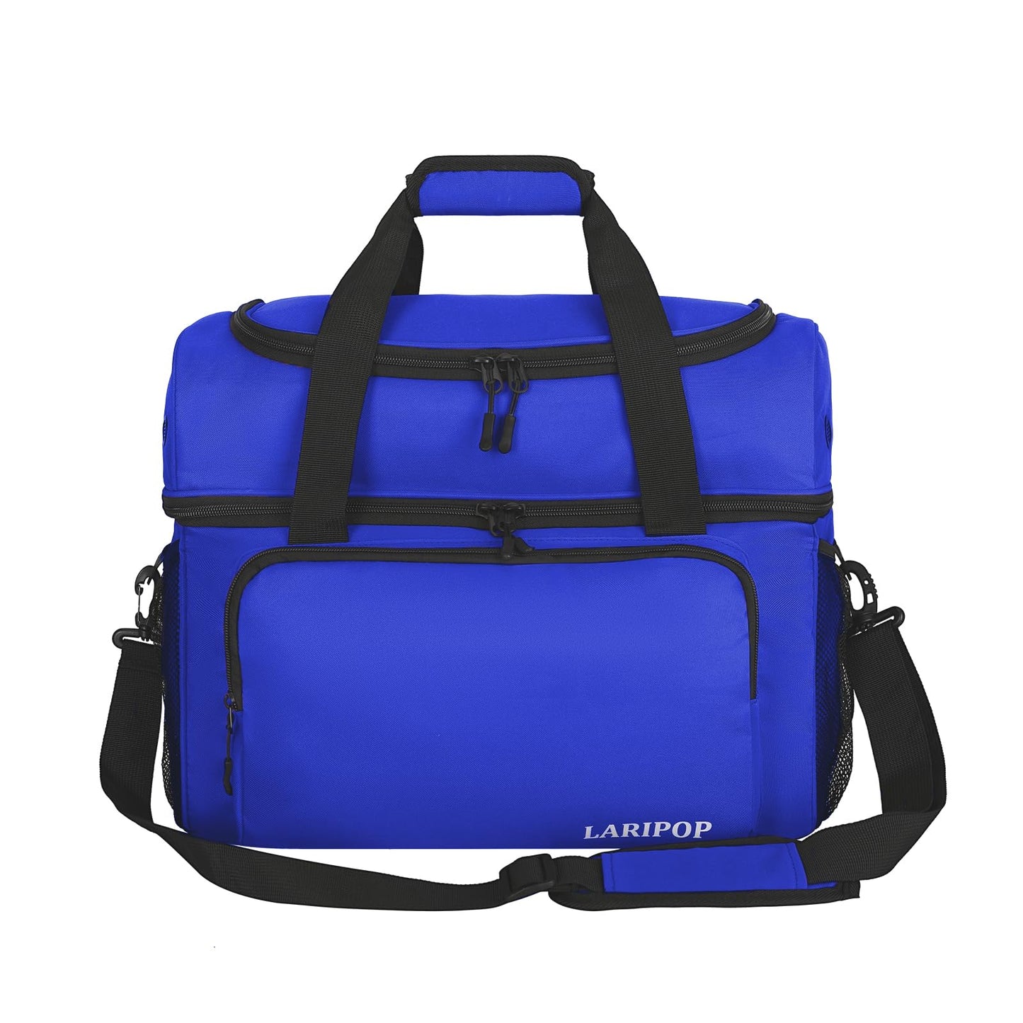 LARIPOP 2 Ball Bowling Bag Double Bowling Ball Carrier with Padded Holder, Shoe Compartment for Men Women Bowling League & Tournament - color: TR Blue