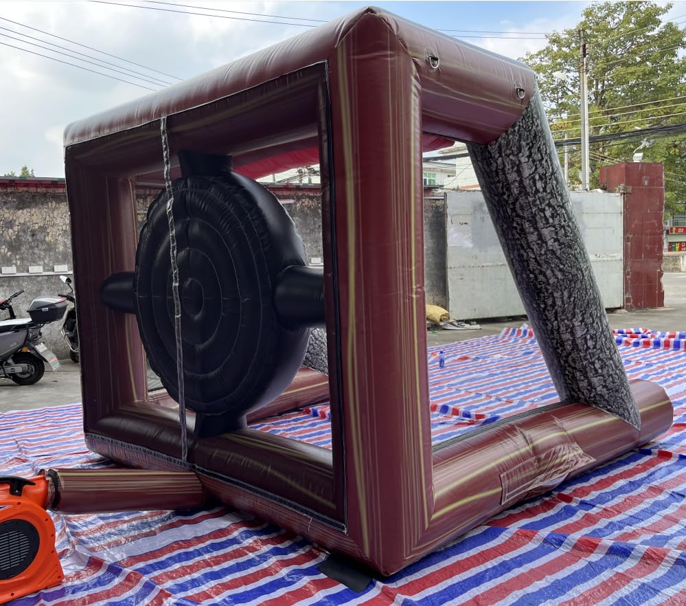 PVC Inflatable Axes Throwing Game Inflatable Ball Toss Target Dart Board (12 Axes+8 Toss Ball) for Outdoor/Indoor/Backyard/School/Team Events