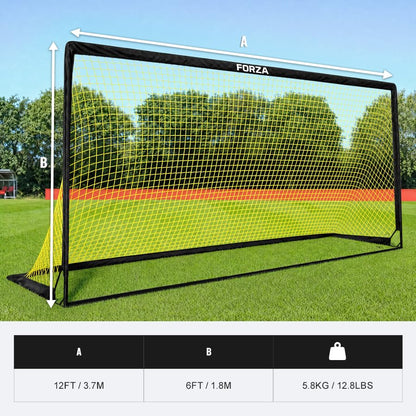 FORZA Square Pop-Up Soccer Goal [6 Sizes] | Portable Goal Posts for Kids Shooting Practice - Pop-Up in Minutes | Single or Pair of Goals - size: 12ft x 6ft, style: Single