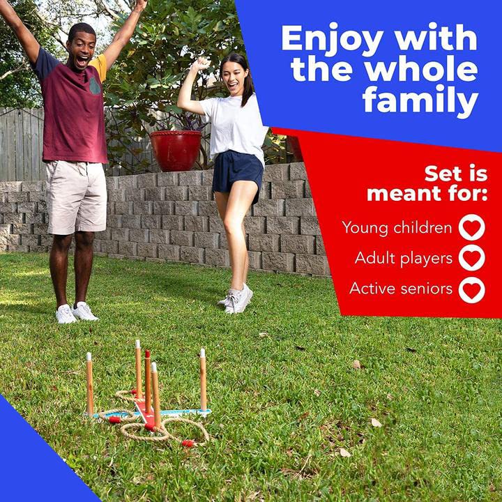 Elite Sportz Ring Toss Games for Kids - Outdoor Yard Game for Adults & Family - Backyard Toys, Outdoor Game, Backyard Games, Lawn Games for Kids Ages 4-8