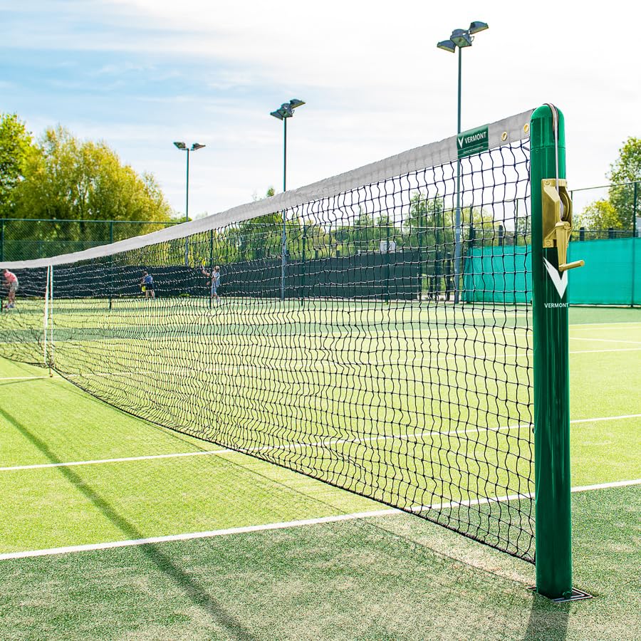 VERMONT Tennis Net – Championship Quality, Heavy-Duty HDPE | 42ft Doubles or 33ft Singles | 4 Thickness Options (2mm–3.5mm) - size: 2.5mm Doubles [Standard], style: Double Loop