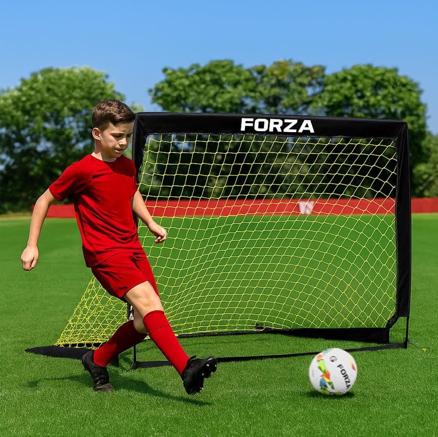 FORZA Square Pop-Up Soccer Goal [6 Sizes] | Portable Goal Posts for Kids Shooting Practice - Pop-Up in Minutes | Single or Pair of Goals - size: 7ft x 5ft, style: Pair