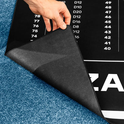FORZA Darts Checkout Mat | Official Throw-Line & 2-/3-Dart Checkout Chart – Premium Polyester Surface with Non-Slip Rubber Base – Full-Length Floor Mat 94.5in x 24in for Home, Pub or Club Use