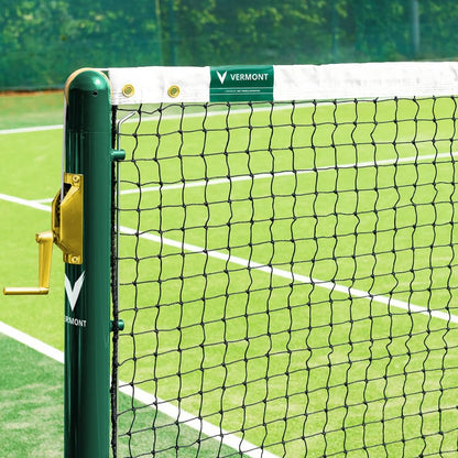 VERMONT Tennis Net – Championship Quality, Heavy-Duty HDPE | 42ft Doubles or 33ft Singles | 4 Thickness Options (2mm–3.5mm) - size: 2.5mm Singles [Standard], style: Double Loop