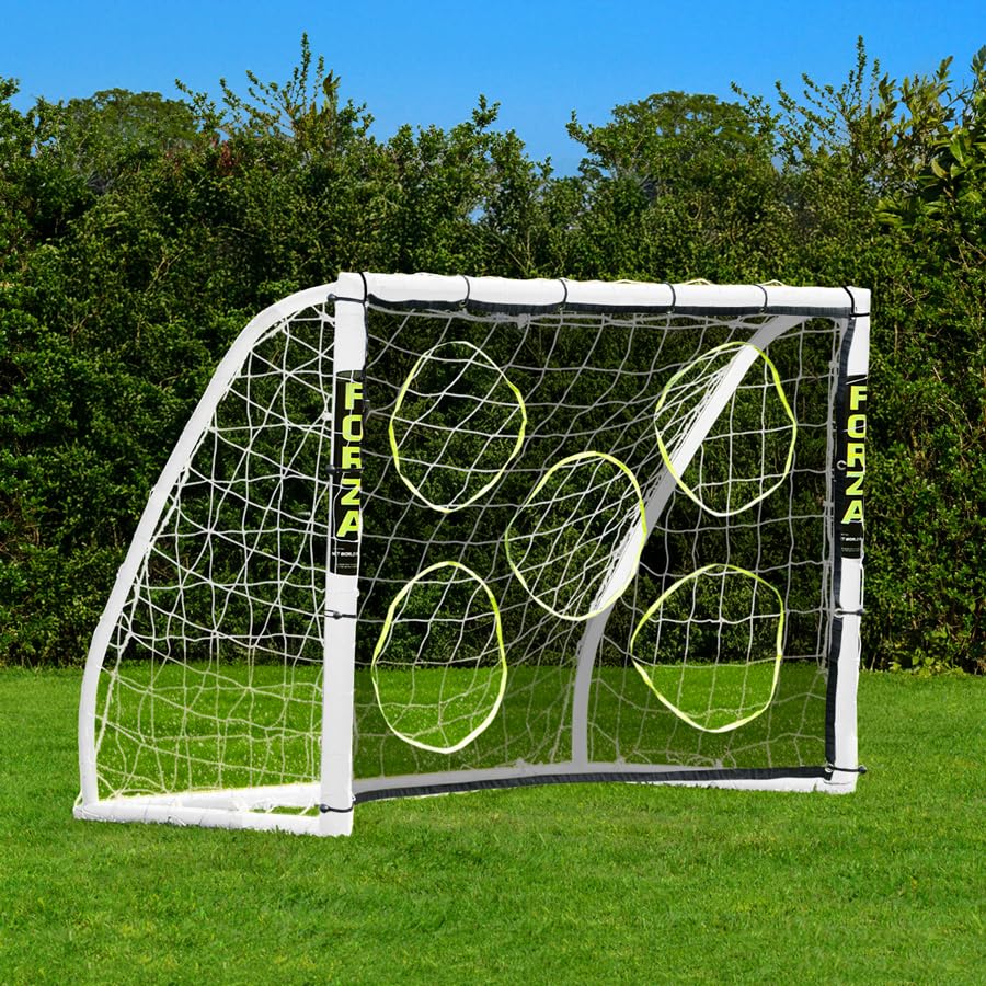 FORZA Match Soccer Goal [7 Sizes] | The World’s #1 Junior Goals! | 100% UK-Made, 2 Min Setup, Unbreakable Goalpost + Target Bundle - Buy FORZA, Play Forever! - size: 5ft x 4ft, style: Goal + Target Sheet