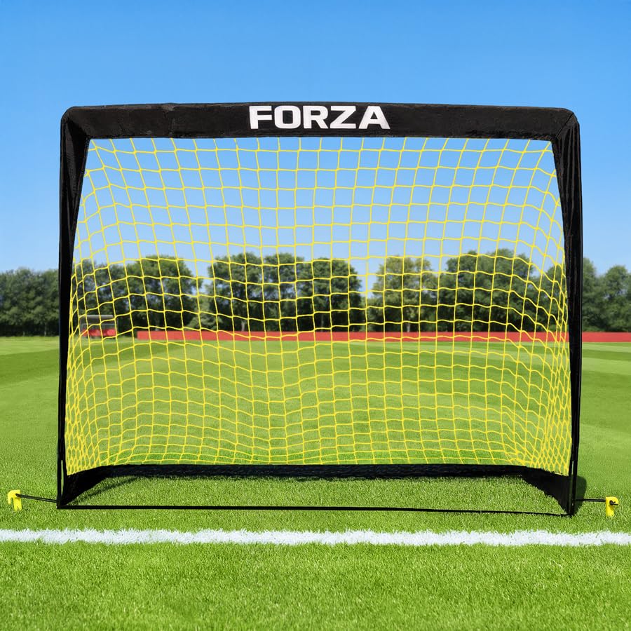 FORZA Square Pop-Up Soccer Goal [6 Sizes] | Portable Goal Posts for Kids Shooting Practice - Pop-Up in Minutes | Single or Pair of Goals - size: 7ft x 5ft, style: Single