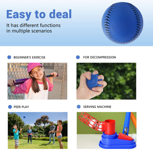 Soft Baseballs, Foam Training Baseball 12 Pack for Kids Regulation Size Foam Baseballs for Soft & Safe Throwing, Catching and Batting Practice - color: Blue