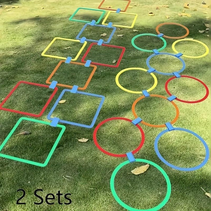 26 Pcs Colorful Ring Toss & Bean Bag Combo Set – Outdoor Carnival Games with 10 Rings, 6 Cones (7.1″), 10 Bean Bags – Backyard Throwing Games for Kids Adults Birthday Party, Field Day, School Festival